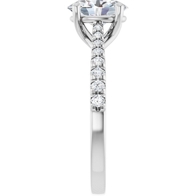 1.25 Carat Continuum Silver Oval Brilliant Moissanite Accented Engagement Ring