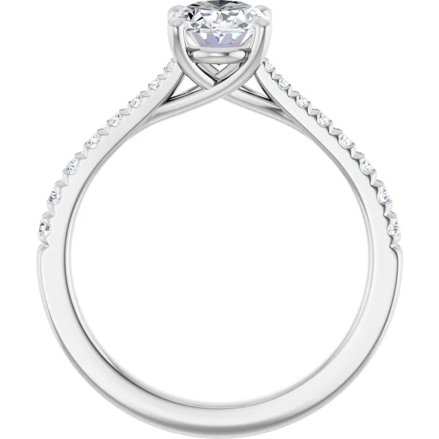 Continuum Silver Oval Brilliant Moissanite Engagement Ring
