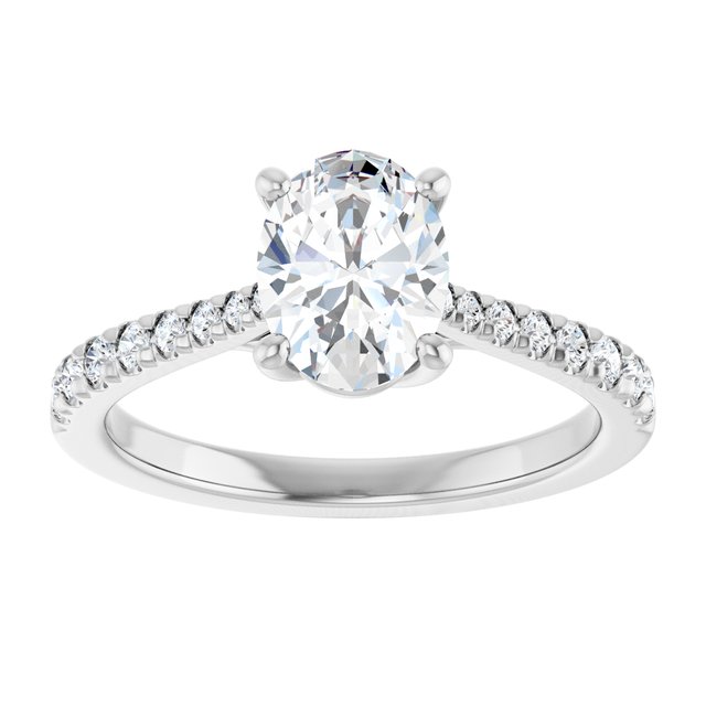 1.25 Carat Continuum Silver Oval Brilliant Moissanite Accented Engagement Ring