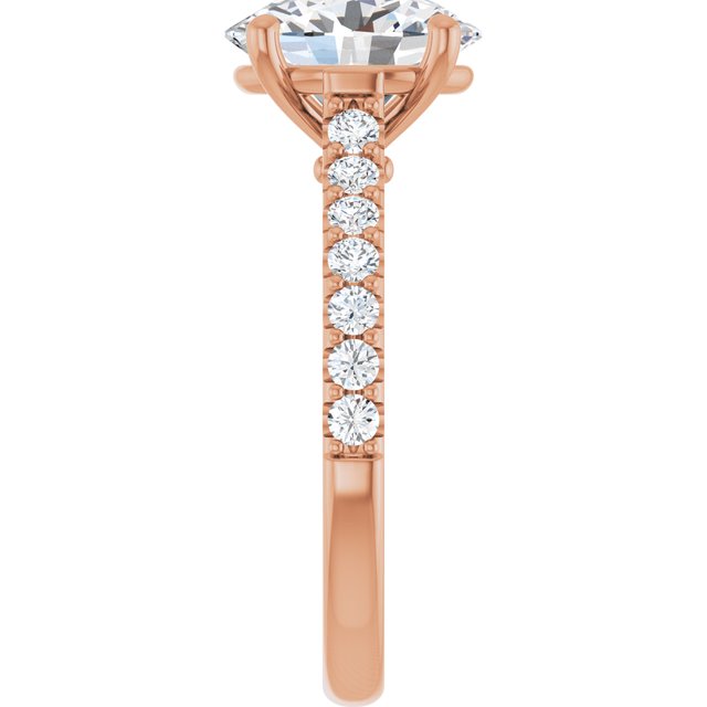 2.5 Carat Rose Gold Oval Brilliant Moissanite Accented Engagement Ring