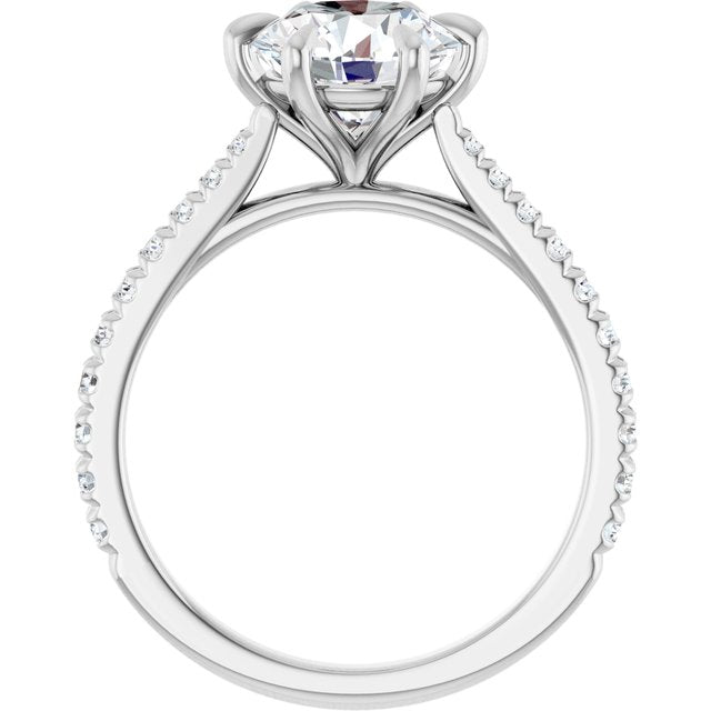 2.30ct Carat Round Brilliant Lab Grown Diamond Accented Engagement Ring