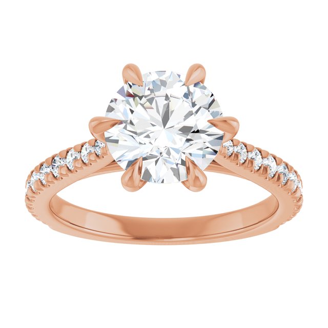 2.30ct Carat Round Brilliant Lab Grown Diamond Accented Engagement Ring