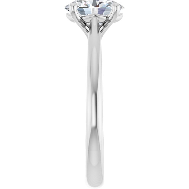 1.07 Carat White Gold Oval Lab Grown Solitaire Engagement Ring