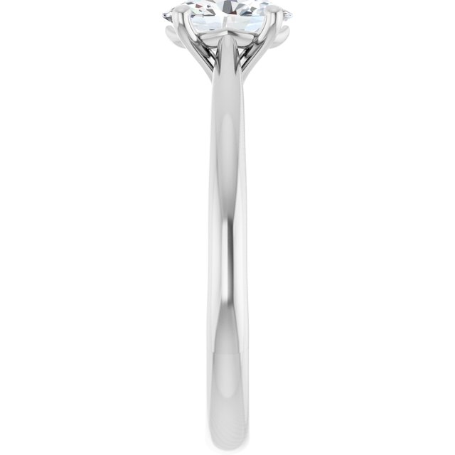 0.75 Carat White Gold Oval Brilliant Moissanite Solitaire Engagement Ring