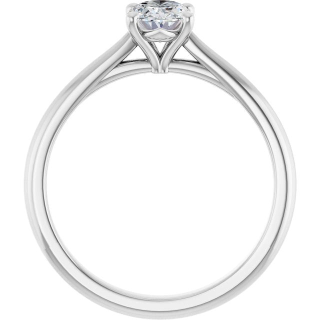 0.75 Carat White Gold Oval Brilliant Moissanite Solitaire Engagement Ring
