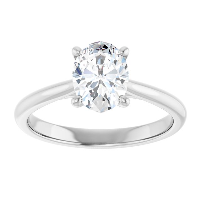 1.07 Carat White Gold Oval Lab Grown Solitaire Engagement Ring