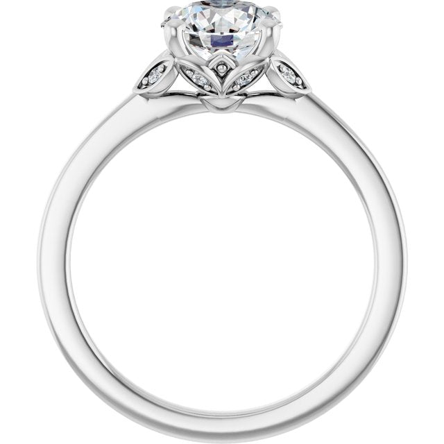 1.25 Carat Continuum Silver Round Brilliant Moissanite Accented Engagement Ring