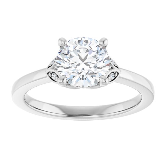 1.25 Carat Continuum Silver Round Brilliant Moissanite Accented Engagement Ring