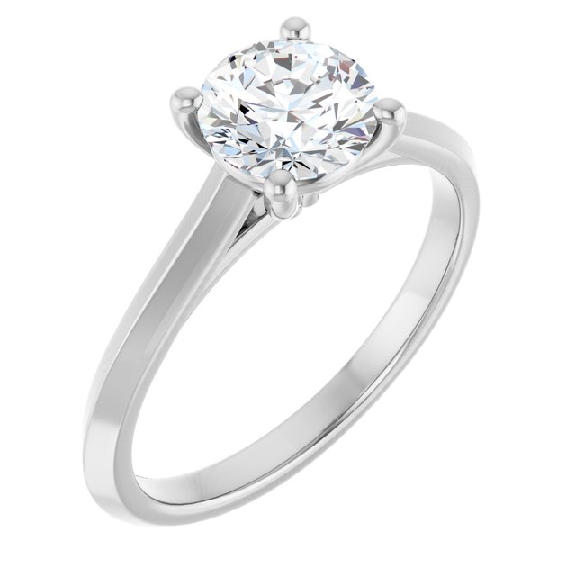 1 Carat Continuum Silver Round Brilliant Moissanite Solitaire Engagement Ring