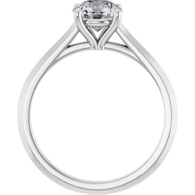 1 Carat Continuum Silver Round Brilliant Moissanite Solitaire Engagement Ring