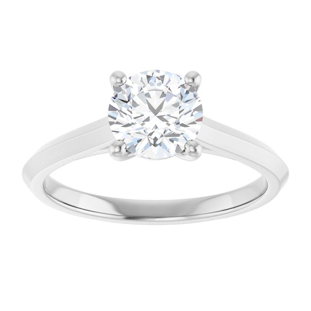 1 Carat Continuum Silver Round Brilliant Moissanite Solitaire Engagement Ring