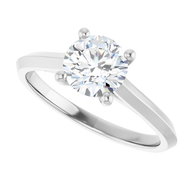 1 Carat Continuum Silver Round Brilliant Moissanite Solitaire Engagement Ring