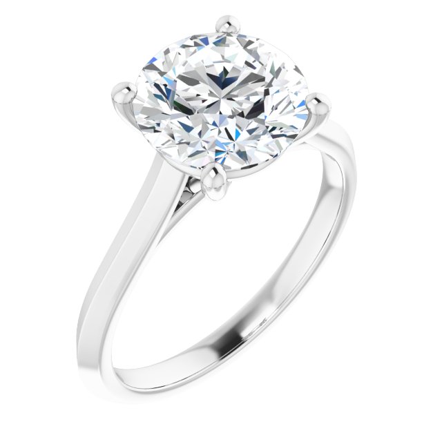 Four Carat Round Brilliant Lab Grown Diamond Engagement Ring