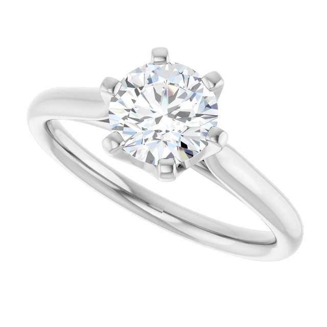 1.2 Carat White Gold Round Lab Grown Solitaire Engagement Ring