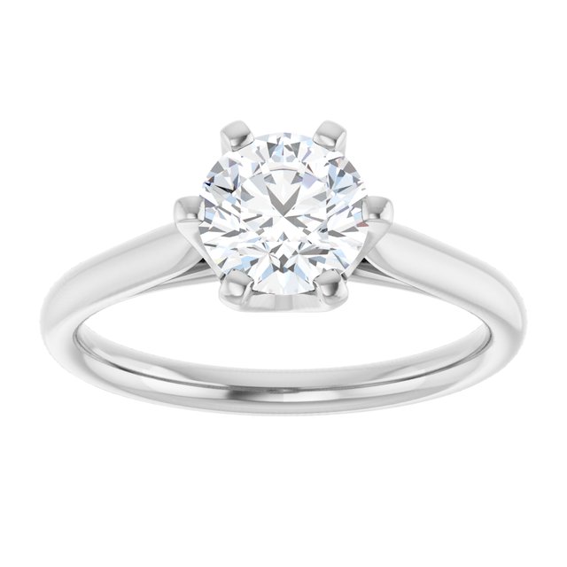 1.2 Carat White Gold Round Lab Grown Solitaire Engagement Ring