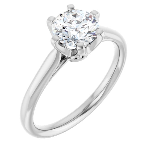 1.2 Carat White Gold Round Lab Grown Solitaire Engagement Ring