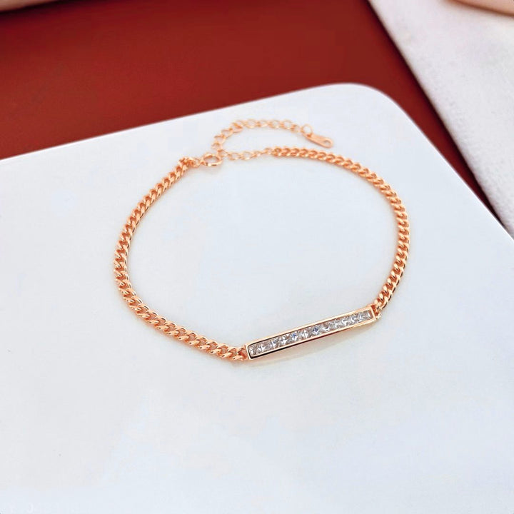 Elevate your style with our Princess Cut CZ Sterling Silver Bracelet, a piece that effortlessly blends elegance with modern sophistication