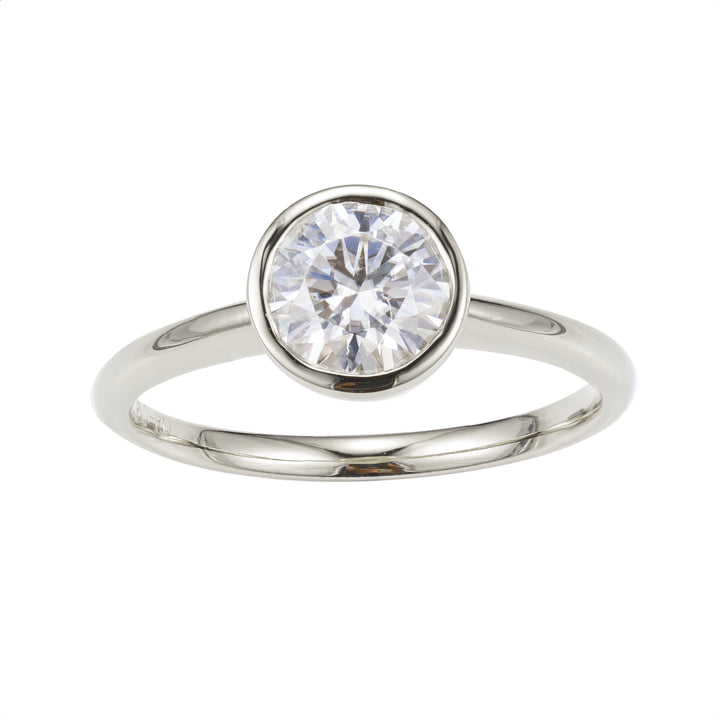 Platinum Half Carat Bezel Lab Grown Diamond Ring