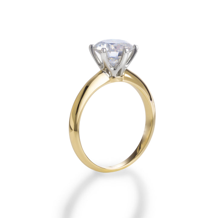 14K GOLD ROUND BRILLIANT LG DIAMOND SOLITAIRE RING