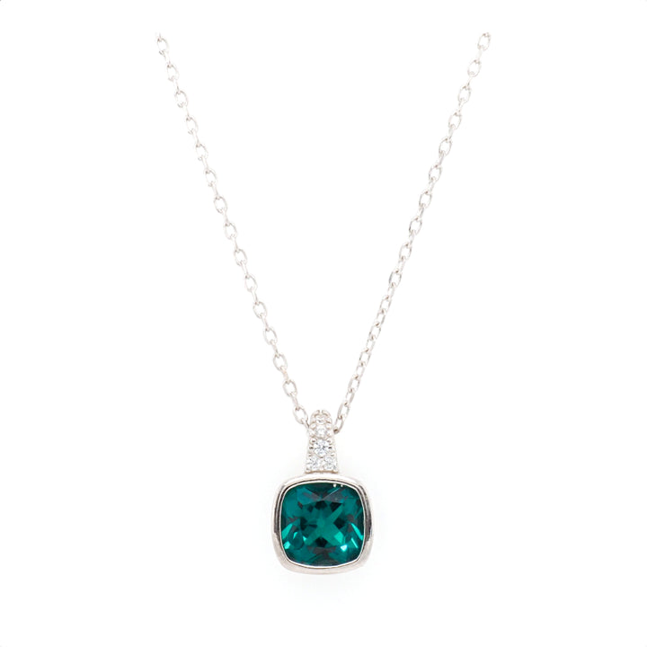 Sterling Silver Emerald Austrian Crystal Pendant