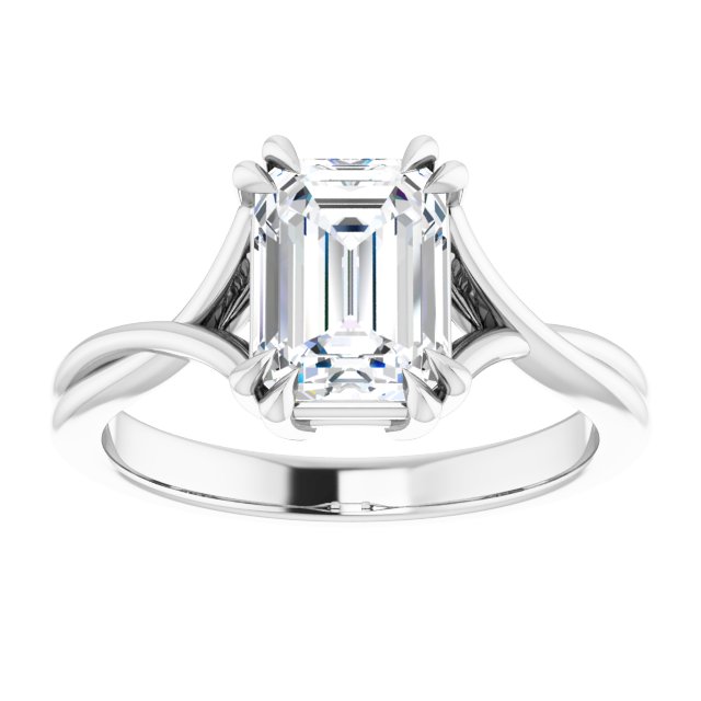 1.75ct Emerald Moissanite Solitaire Ring