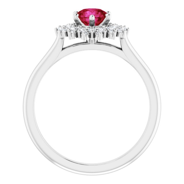 LG Ruby & Diamond Double Halo Ring