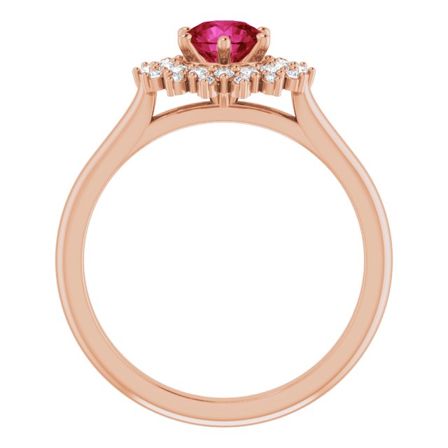 LG Ruby & Diamond Double Halo Ring