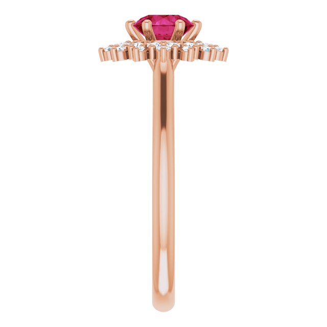 LG Ruby & Diamond Double Halo Ring