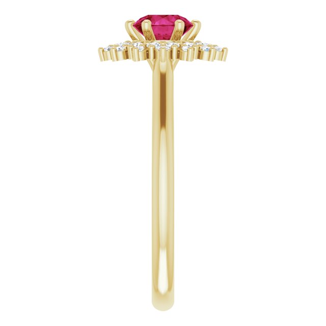 LG Ruby & Diamond Double Halo Ring