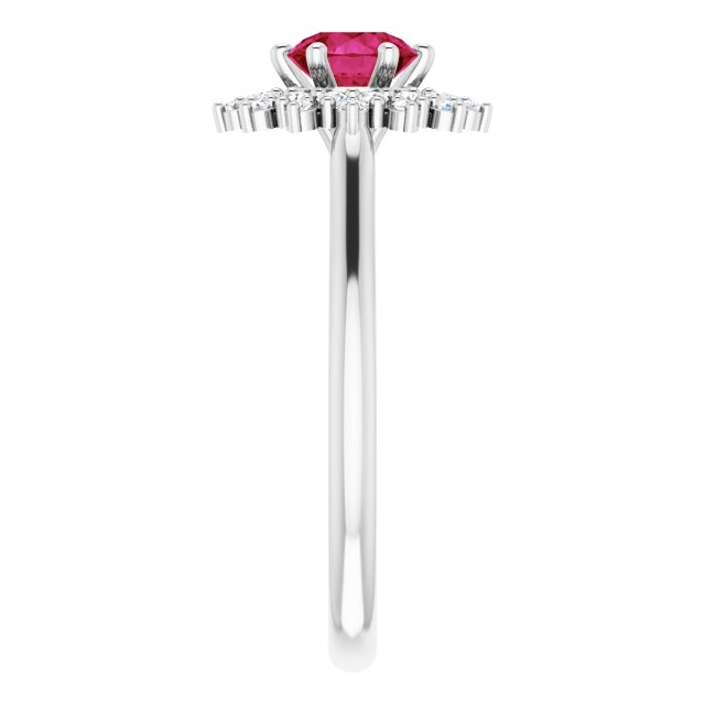 LG Ruby & Diamond Double Halo Ring