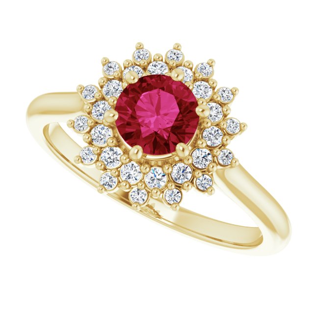 LG Ruby & Diamond Double Halo Ring