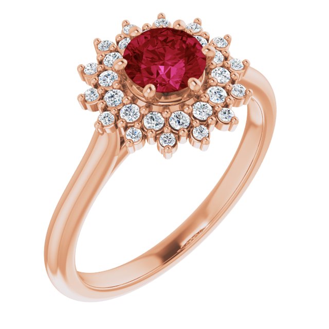 LG Ruby & Diamond Double Halo Ring