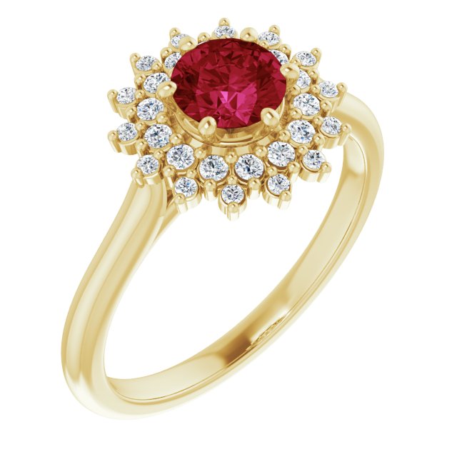 LG Ruby & Diamond Double Halo Ring