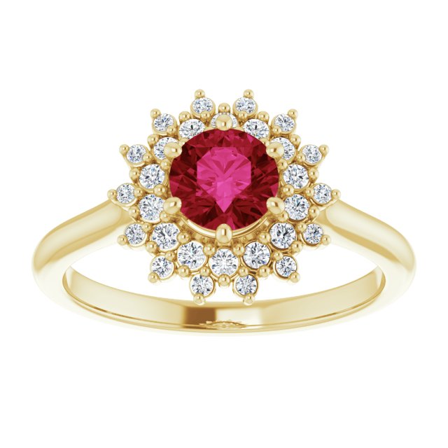 LG Ruby & Diamond Double Halo Ring