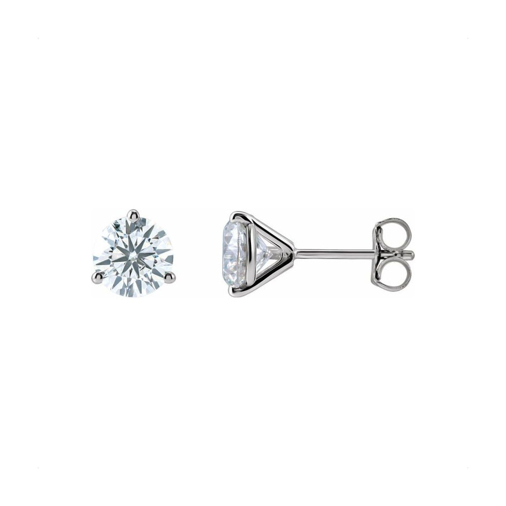 14k White Gold 0.10ct DEW Moissanite Studs