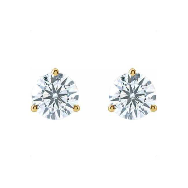 yellow gold one carat moissanite studs