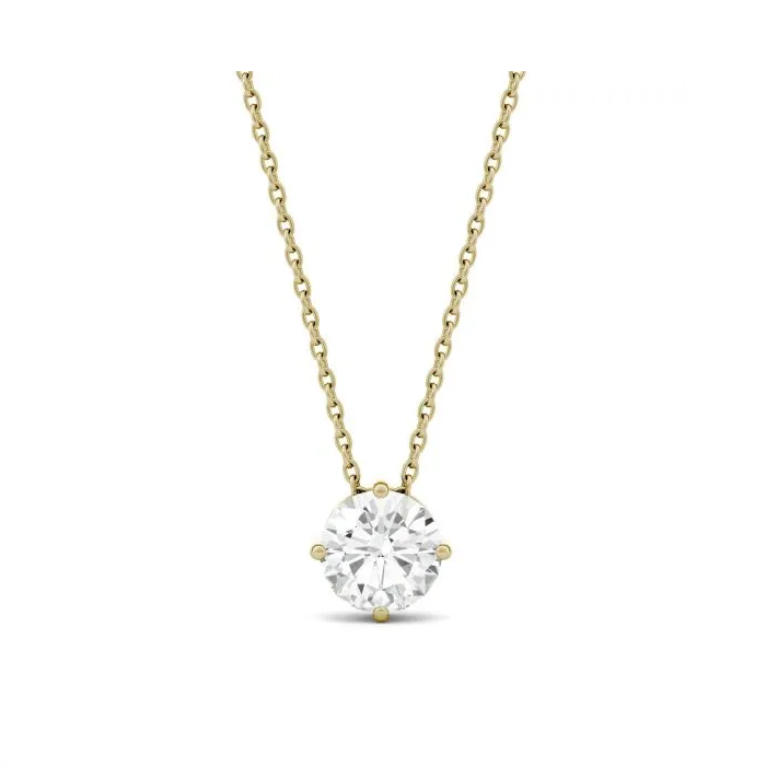 14k Round Brilliant Moissanite Solitaire Pendant nzjewellers