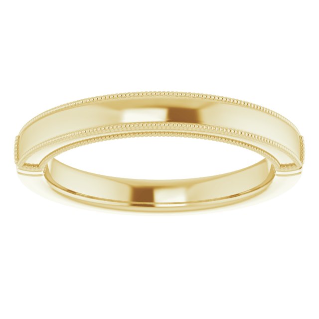 yellow gold milgrain accent wedding band