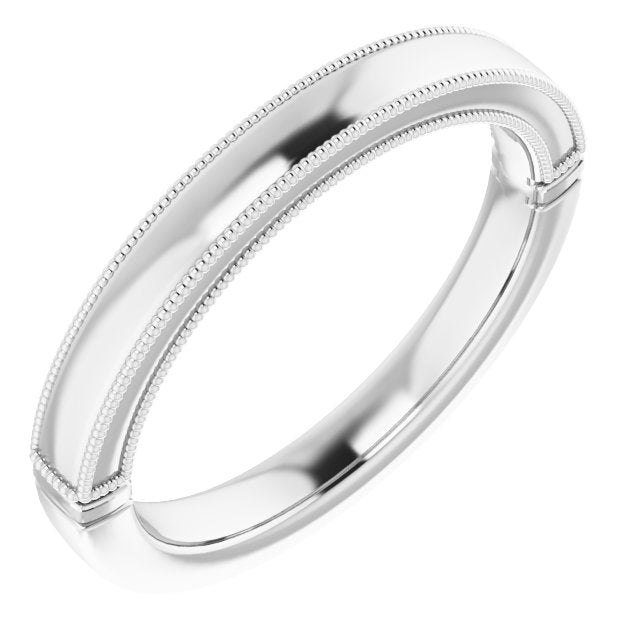 white gold milgrain accent wedding band