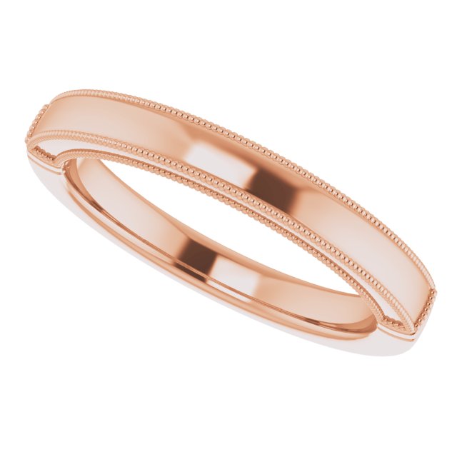 rose gold milgrain accent wedding band