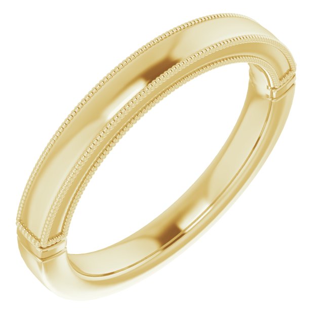 yellow gold milgrain accent wedding band