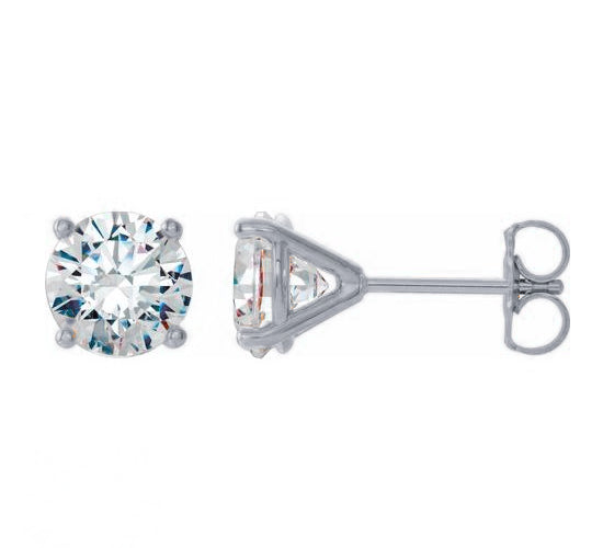 Platinum 1.68ct DEW F/VVS Round Moissanite Studs-2