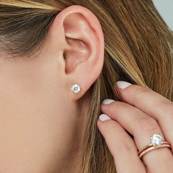 rose gold one carat moissanite studs_2