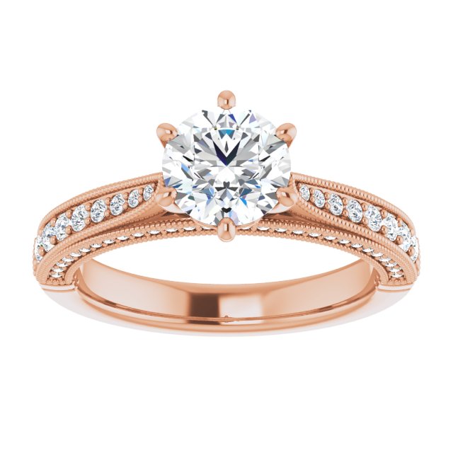 One Carat Round Moissanite Vintage Ring