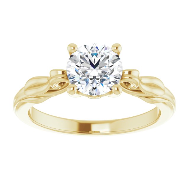 One Carat Nature Inspired Vintage Solitaire Ring