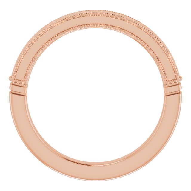 rose gold milgrain accent wedding band