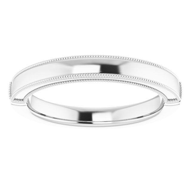 white gold milgrain accent wedding band