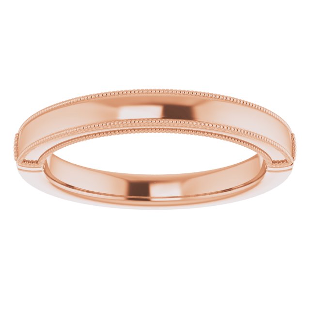 rose gold milgrain accent wedding band