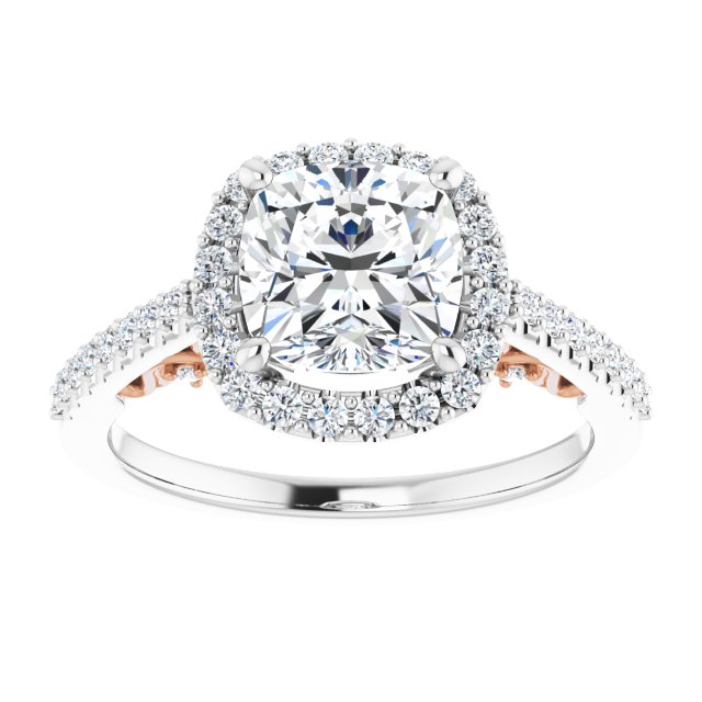 2.46 Carat Cushion Cut Moissanite Vintage Ring