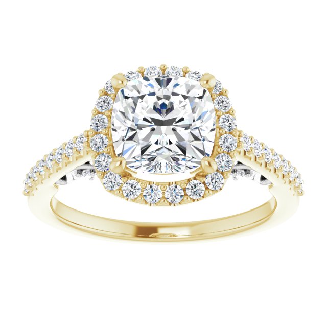 2.46 Carat Cushion Cut Moissanite Vintage Ring